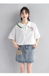 絶対欲しい キュート 定番シンプル 切り替え 全2色 半袖Tシャツ<U-8742>