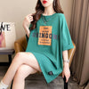 着心地抜群 切り替え 女性力を高める プリント Tシャツ カットソー＜U-3592＞