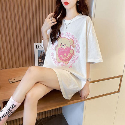 美人度アップ 好感度UP 海外トレンド カジュアル 全3色 半袖 Tシャツ ＜U-11641＞