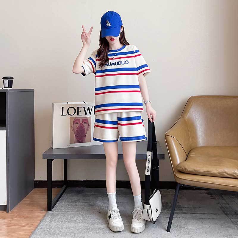 絶対欲しい 真夏も快適 美人度アップ カジュアル 半袖 Tシャツ ショートパンツ セットアップ ＜U-11192＞