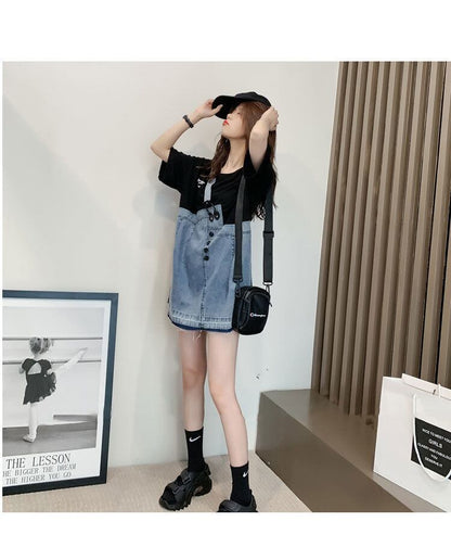 個性的なデザイン 2色選択可 一目惚れ レイヤード風 Tシャツ カットソー＜U-8286＞