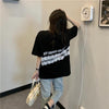 オシャレ度満点 切り替え 一目惚れ プリント Tシャツ カットソー＜U-3560＞