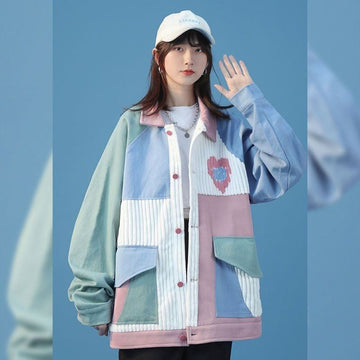 人気商品再入荷 ジャケット 切り替え ゆったりコート<U-4971>