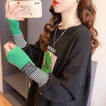 女性力を高める ラウンドネック 着心地抜群 プリント Tシャツ カットソー＜U-2865＞