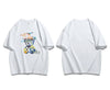 スタイルアップ カジュアル おしゃれ度高め プリント全5色 半袖Tシャツ<U-9437>
