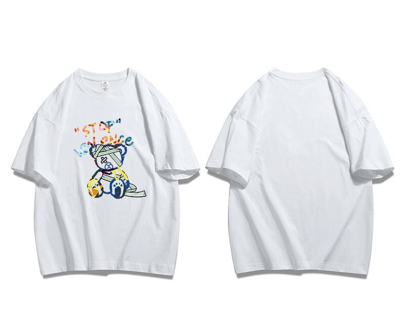 スタイルアップ カジュアル おしゃれ度高め プリント全5色 半袖Tシャツ<U-9437>