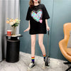スタイリッシュ 切り替え 一目惚れ プリント Tシャツ カットソー＜U-3579＞