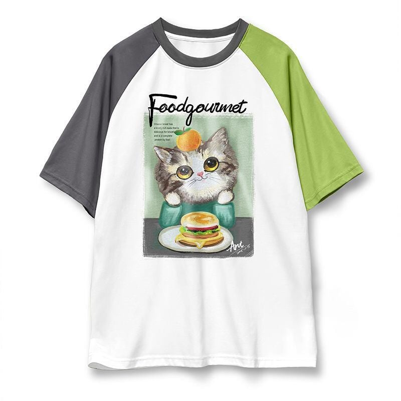話題沸騰中 プリント切り替え 新作 全2色 半袖Tシャツ カットソー ＜U-8682＞