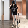 イレギュラー 切り替え カジュアル プリント Tシャツ カットソー＜U-3496＞