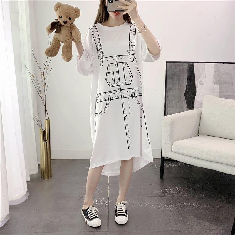 ゆったり感アップ プリント オシャレ度満点 ワンピース＜U-3093＞