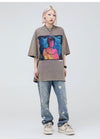 大注目 ファッション ストリート系 ヴィンテージ加工 プリントTシャツ ＜U-2875＞