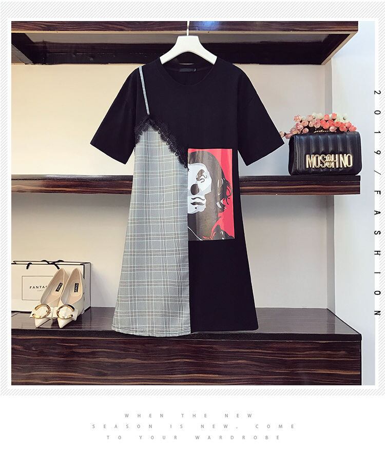 早い者勝ち カジュアル 好感度UP 半袖 Tシャツ ワンピース ＜U-11723＞
