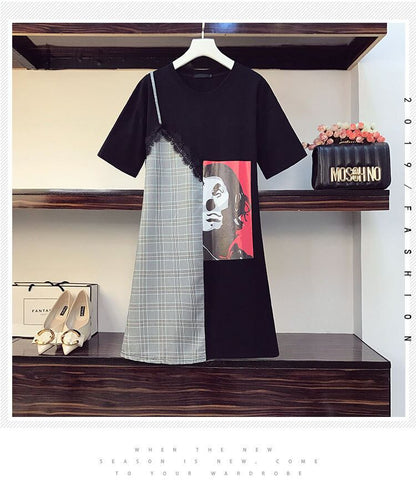早い者勝ち カジュアル 好感度UP 半袖 Tシャツ ワンピース ＜U-11723＞