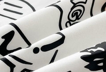 早い者勝ち キュート ファッション ルーズ プリント半袖Tシャツ 全3色<U-4894>