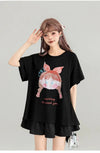 着回し力抜群 ゆったり ファッション感満々 ロング丈 2色半袖Tシャツ＜U-11068＞