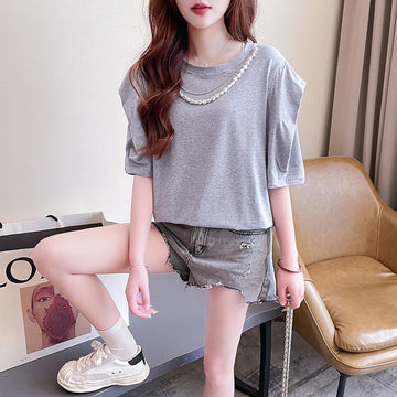 売り切れ必至 簡潔 個性派 ファッション 全3色 半袖Tシャツ<U-8514>