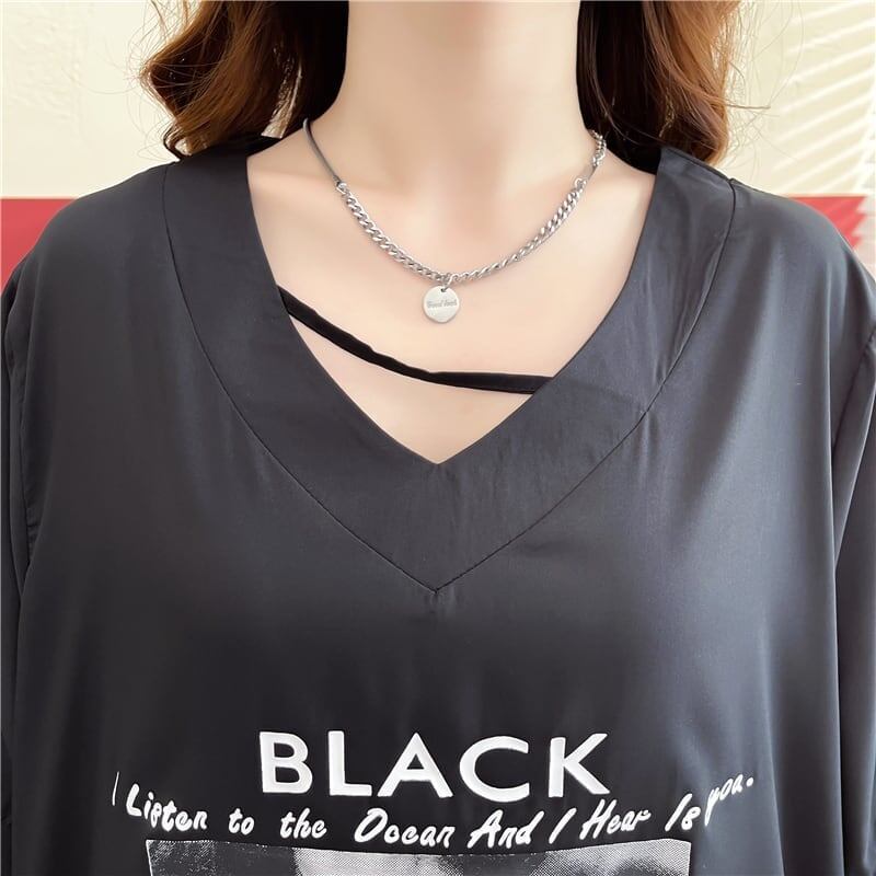 デザイン感 プリント チャーミング Tシャツ カットソー＜U-3476＞