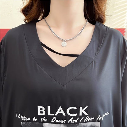 デザイン感 プリント チャーミング Tシャツ カットソー＜U-3476＞