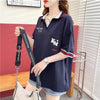 カジュアル 切り替え オシャレ度満点 プリント Tシャツ カットソー＜U-3650＞