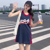 キュートでハンサムなスポーツスタイルのベストドレスバスケットボールユニフォームルーズミッドレングスノースリーブTシャツトップ   ＜U-2853＞