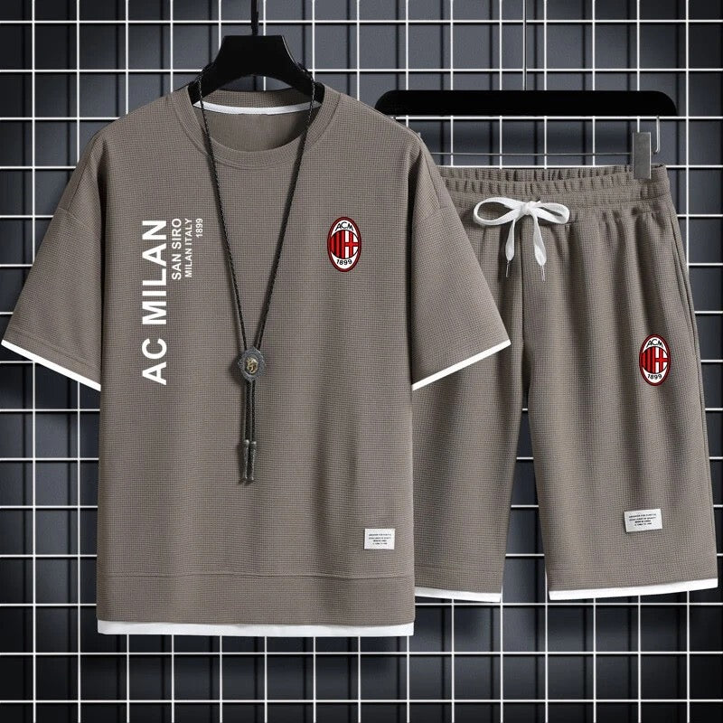 男女兼用 スポーツ風 Tシャツ & ショーツ セットアップ U-13155