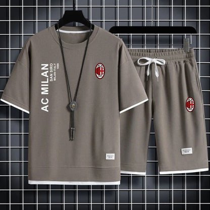 男女兼用 スポーツ風 Tシャツ & ショーツ セットアップ U-13155