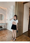 美人度アップ シフォン スウィート 半袖 Tシャツ ショートパンツ セットアップ ＜U-9234＞