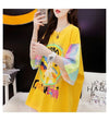 大好評 プリントTシャツ スパンコール切り替え ゆったり半袖＜U-2890＞