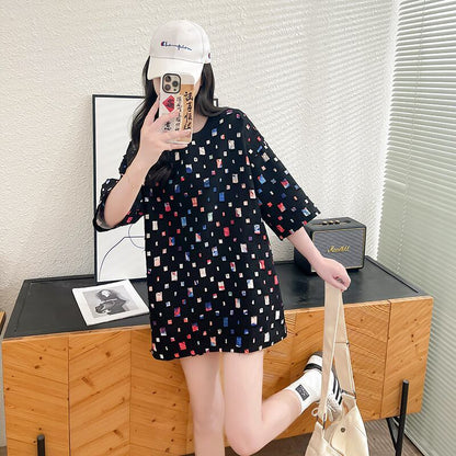 着回し力抜群 カジュアル 個性派 ゆったりトップス 半袖Tシャツ 全2色＜U-8263＞