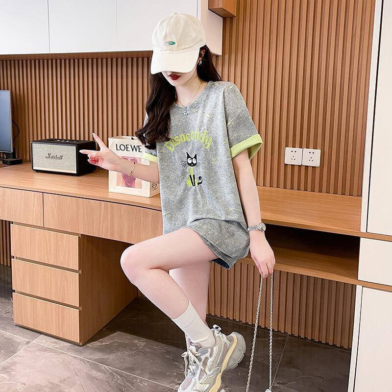 スウィート 早い者勝ち 絶対流行 カジュアル 2色選択 Tシャツ<U-11572>