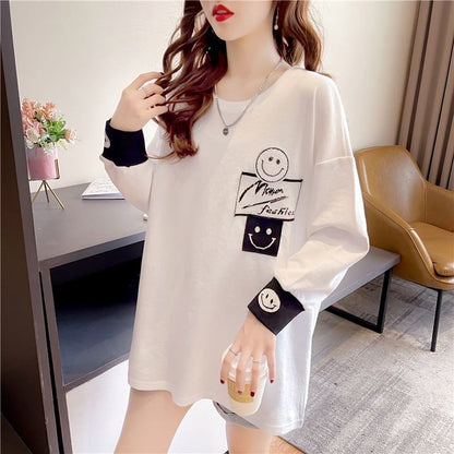 美感いっぱい 切り替え 好感度満載 プリント Tシャツ カットソー＜U-3661＞
