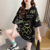 カジュアル 切り替え 好感度満載 プリント Tシャツ カットソー＜U-3543＞
