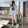 エレガントな立体ジャガードルーズウールパッチステッチ半袖Tシャツ<U-2901>