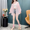 オシャレ度満点 ストライプ 日焼け対策 シャツ ブラウス トップス＜U-3204＞