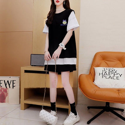 ルーズ 切り替え 美人度アップ Tシャツ＋ショートパンツ セットアップ＜U-3310＞