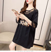 話題沸騰中 レース 大好評 透かし彫り 切り替え プリント全3色 半袖Tシャツ カットソー ＜U-8562＞