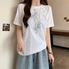 おすすめ 海外トレンド カジュアル モーダル 刺繍 半袖Tシャツ＜U-8476＞