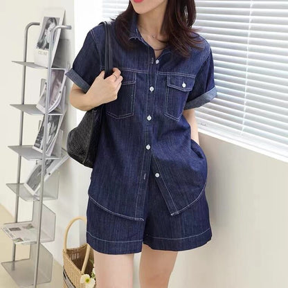 新商品 デニム 超人気 半袖トップスⅹパンツセット <U-8233>