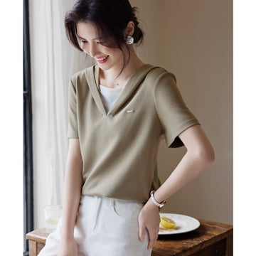 着回し力抜群 レイヤード風 ファッション Tシャツ<U-8345>