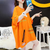 超人気 ダメージ加工 ゆったりロング丈 三色半袖Tシャツ＜U-8107＞