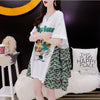 デザイン感 プリント チャーミング Tシャツ カットソー ワンピース＜U-3508＞