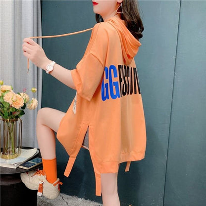 ゆったり感アップ 切り替え 美感いっぱい プリント Tシャツ カットソー＜U-3594＞