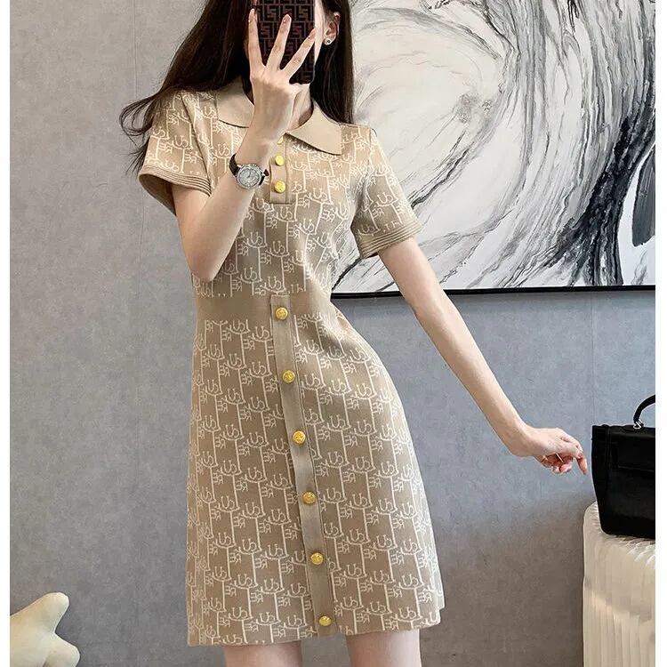 数量限定 エレガント 上質 知的 Aライン ニットワンピース<U-8856>