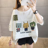 絶対欲しい ダメージ加工 個性派 ゆったり 半袖Tシャツ 全3色 ＜U-4949＞