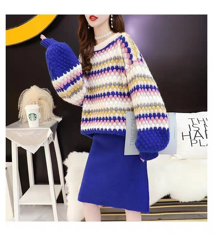「上品な美しさ」女性らしい落ち着いたファッション  4色選択 ニットトップス<U-10696>