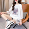 話題沸騰中 プリント 切り替え ストリート ゆったり 着?せ トップス Tシャツ ＜U-2075＞