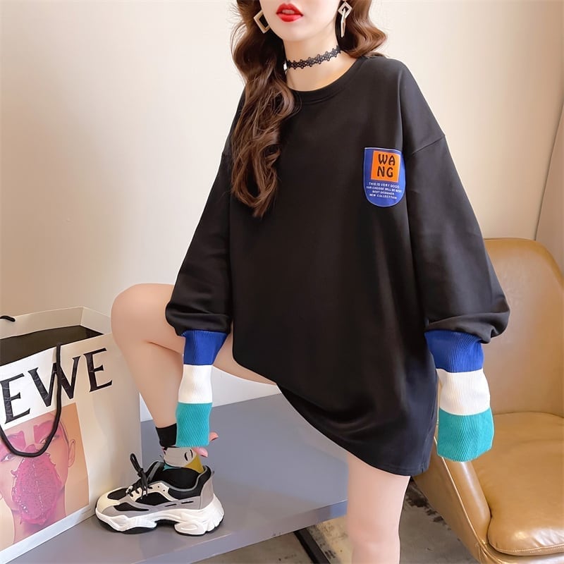 美人度アップ 切り替え ファッション プリント Tシャツ カットソー＜U-3668＞