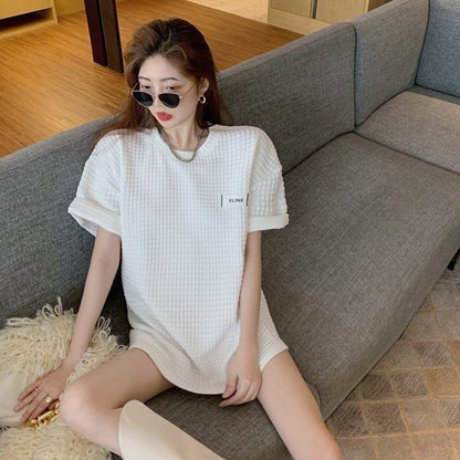 スタイリッシュ ラウンドネック 一目惚れ Tシャツ カットソー＜U-2982＞