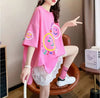 新作 ロゴ レイヤード風 プリント ゆったり 半袖 Ｔシャツ 全3色<U-4948>