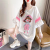 新商品 切り替え キュート ゆったり 全2色 半袖Tシャツ＜U-8349＞